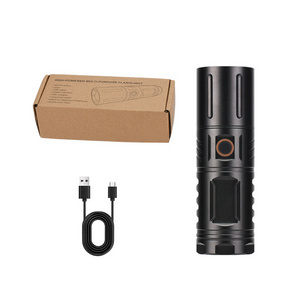 Aluminum Strong Light USB Zoomable Tactical Torch Flashlight Led Rechargeable Mini Flashlight