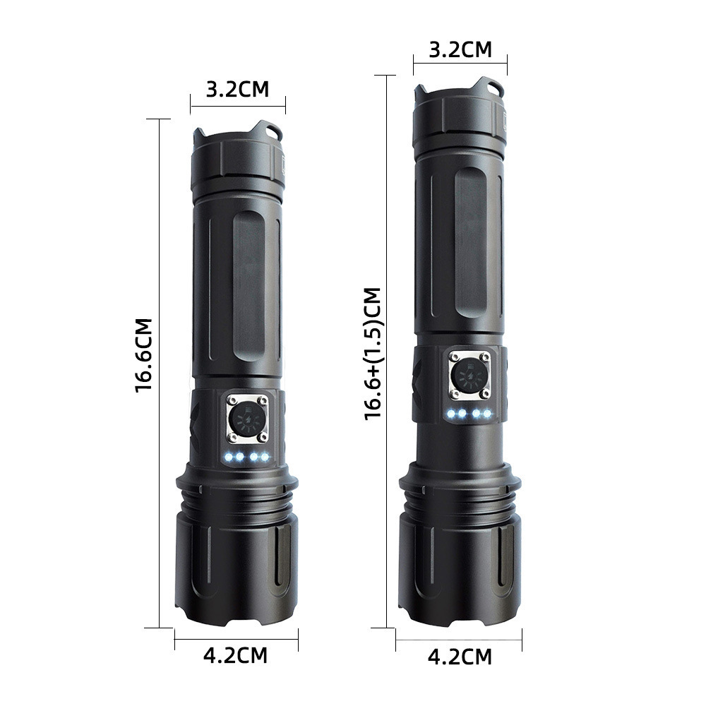 High Lumens 5 Modes Zoomable Rechargeable Usb Flashlight High Powered Long Range Led Tactical Flashlight