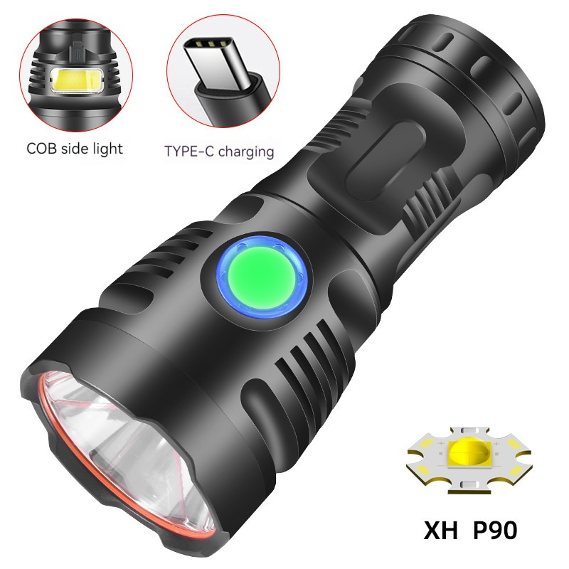 XHP90  Wholesale XHP90 Type-C High Power USB LED Tactical Torch Rechargeable Pocket Flashlight