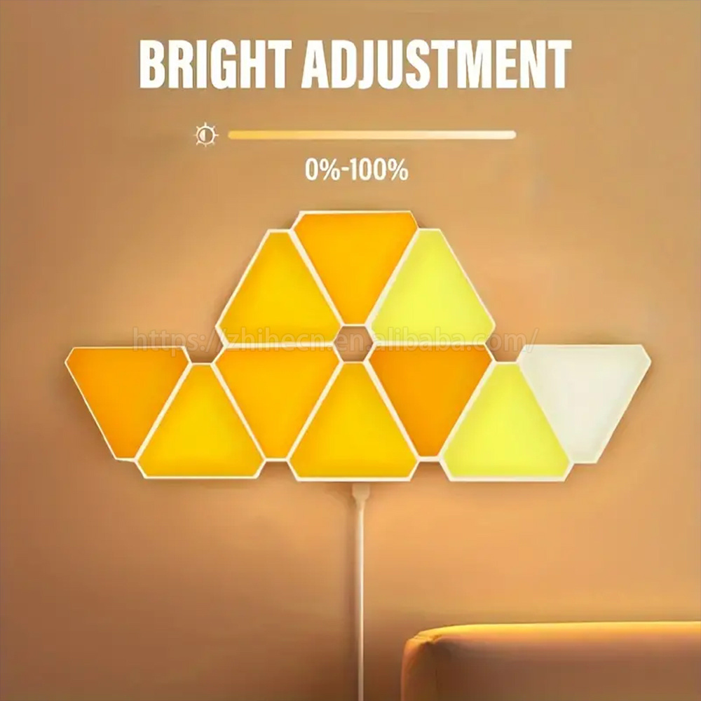 Triangle Lights Rgb Colorful Lights App Controllable Smart Led Panel Modular Intelligent Lighting