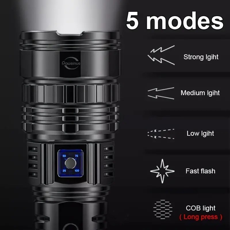 White lazer Power 20000LM Long Range LED Rechargeable Aluminum Zoomable Tactical Spotlight Flashlight