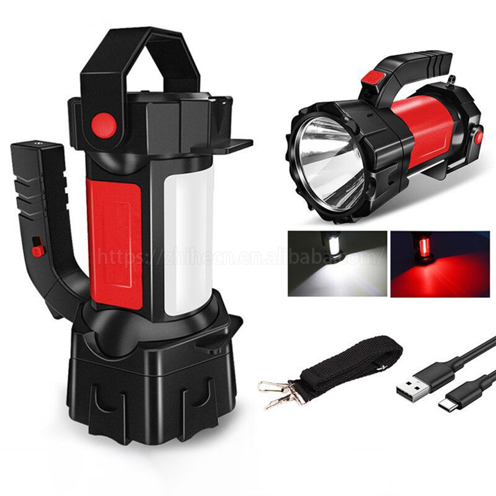 High Lumens Portable USB Multifunctional Waterproof Rechargeable Flashlight Searchlight Spotlight for Hunting Outdoor Work