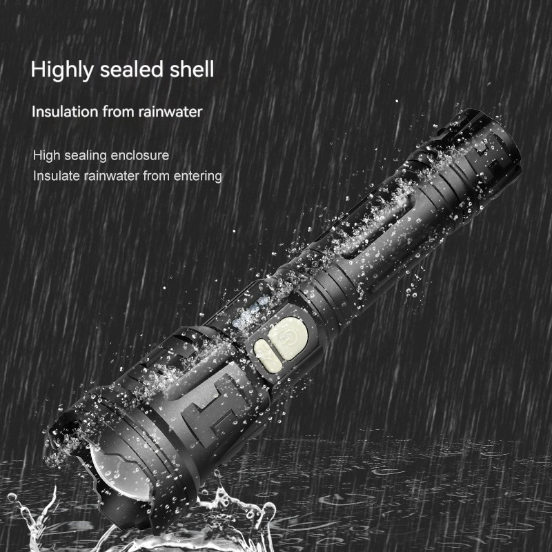 Strong light flashlight LED aluminum alloy flashlight rechargeable zoom flashlight