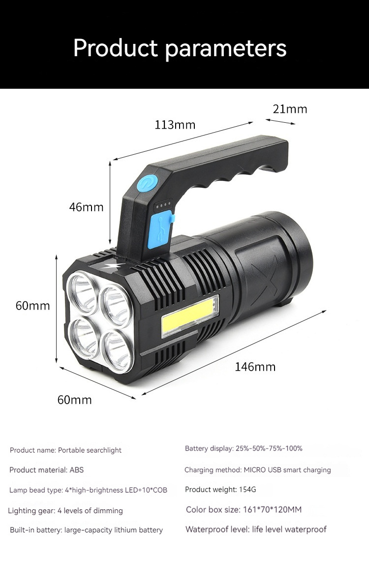 Led 100000 Luminens Mini High Power Led Torch Super Bright Light Rechargeable Flashlights