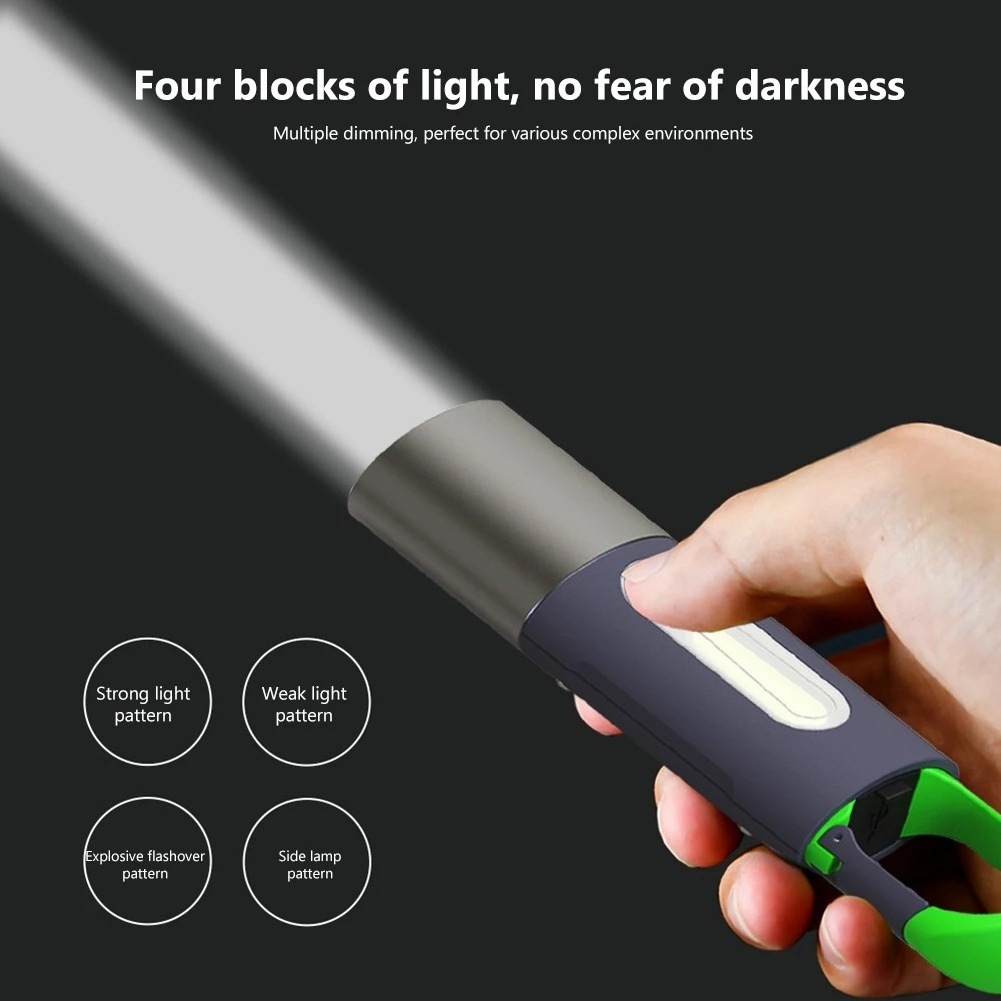 High Quality Powerful Light LED 1800mAh Rechargeable Waterproof Torches Portable Outdoor Camping Multifunctional Flashlights