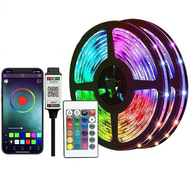 3.24-98.4ft  Led Lights 24-Key Remote & APP Control Music Sync with Color Changing Smart RGB Led Strip Lights  for Party