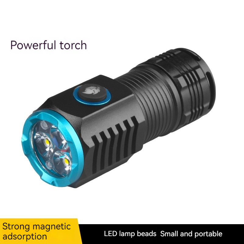 New LED flashlight USB rechargeable flashlight emergency flashlight