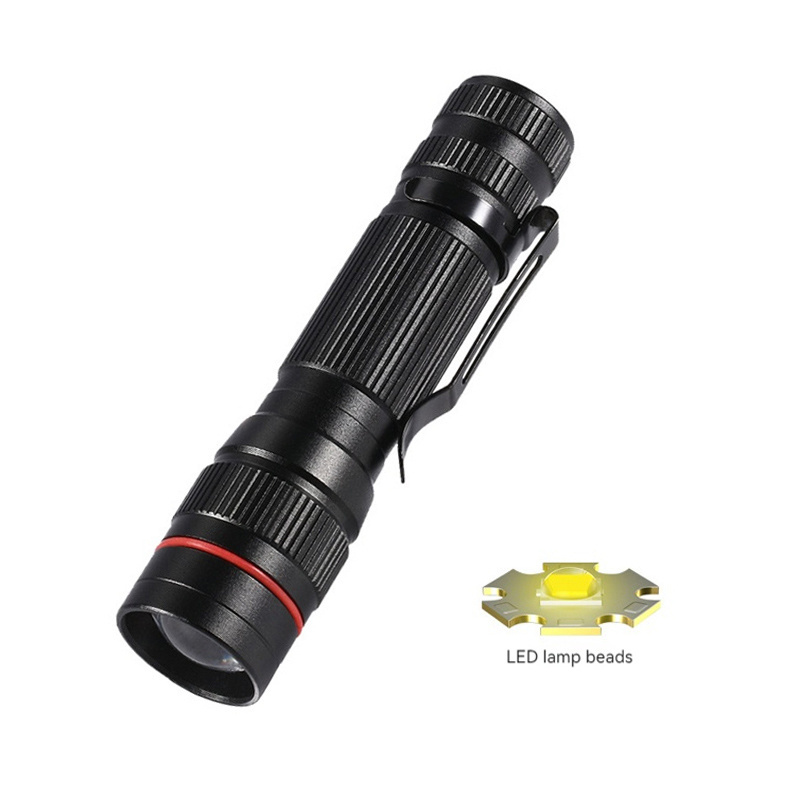 OEM Super Xpe Q5 Flashlight Portable Zoomable Edc Torch Mini Led Flashlight With Pen Holder