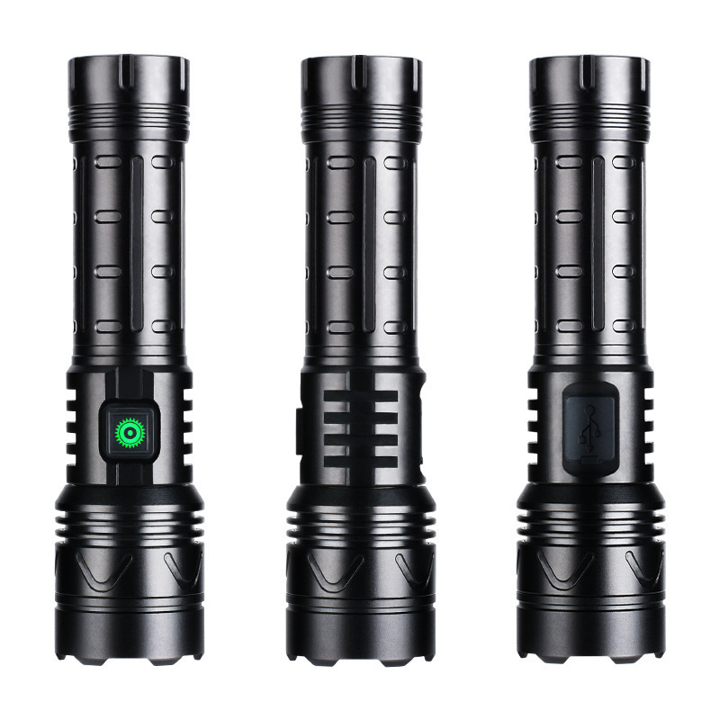 New Style XHP70 Ultra Powerful Led Flashlight Zoomable10000 Lumen Led Type-c Charging Flashlight