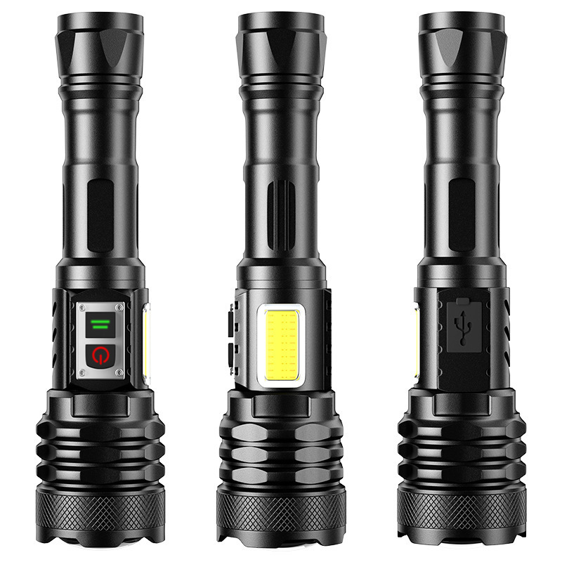 High-brightness Cob Side Light 21700 Strong Magnet Flashlight Double Switch Type-C Rechargeable Flashlight