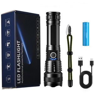 XHP50  Led Torch Tactical Telescoping Rechargeable Super Bright 100000 Lumens Waterproof  Flashlight