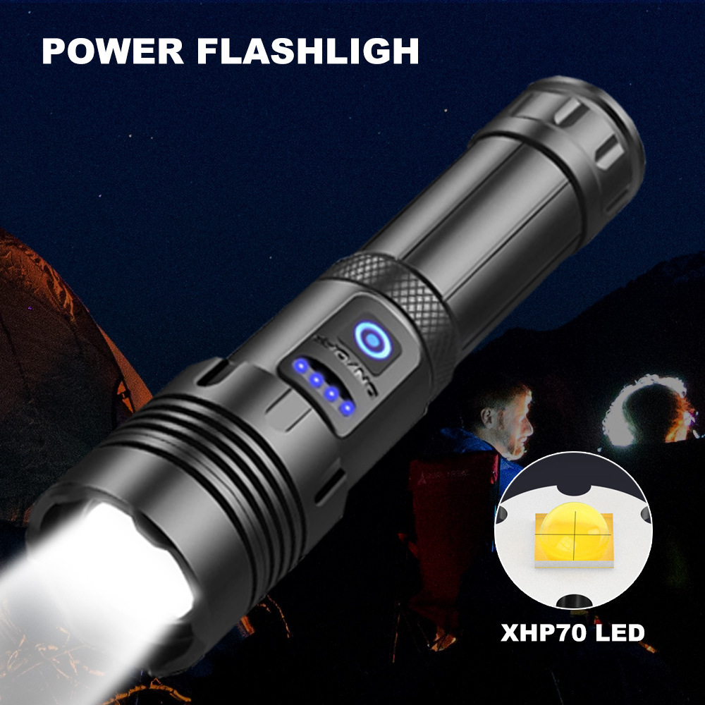 Hot Sale Most Powerful COB Flashlight XHP70 XHP160 Camping USB Rechargeable Led Flashlight