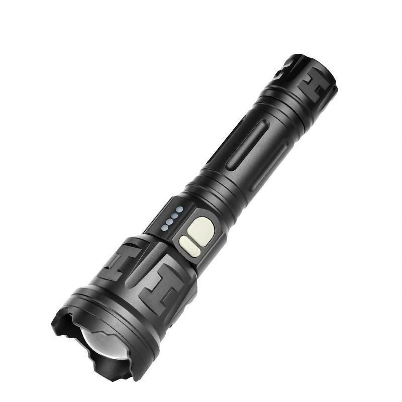 Strong light flashlight LED aluminum alloy flashlight rechargeable zoom flashlight