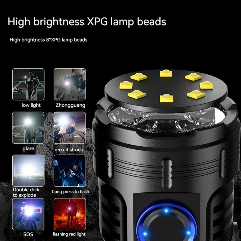 High Quality Wholesale Mini LED Strong Light Universal Convenient Small Multifunctional Rechargeable Flashlight