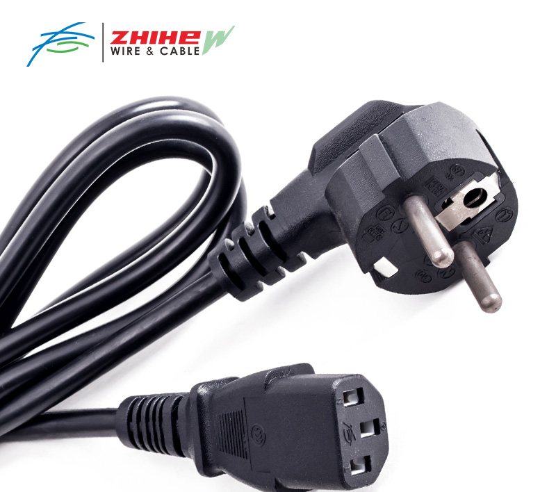 Power cord plug European VDE certified power cord three core copper electrical appliance plug wire leakage protection processing