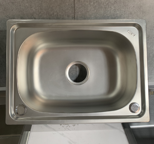 Single Slot Kitchen Sink Large Integrated Stamping Rectangular Double Bowl Counter Installation 304 Stainless Steel 52x38 Modern