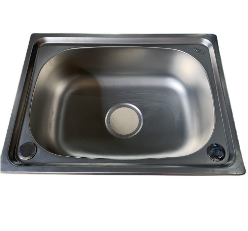 Single Slot Kitchen Sink Large Integrated Stamping Rectangular Double Bowl Counter Installation 304 Stainless Steel 52x38 Modern