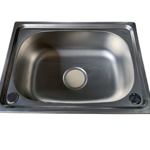 Single Slot Kitchen Sink Large Integrated Stamping Rectangular Double Bowl Counter Installation 304 Stainless Steel 52x38 Modern