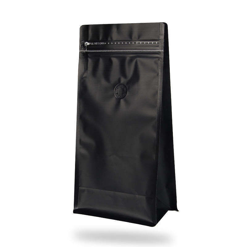 Custom Printed Flat Bottom Coffee Bag With Valve And Zipper Kraft Paper 250G Coffee Bean Tea Packaging Pouch