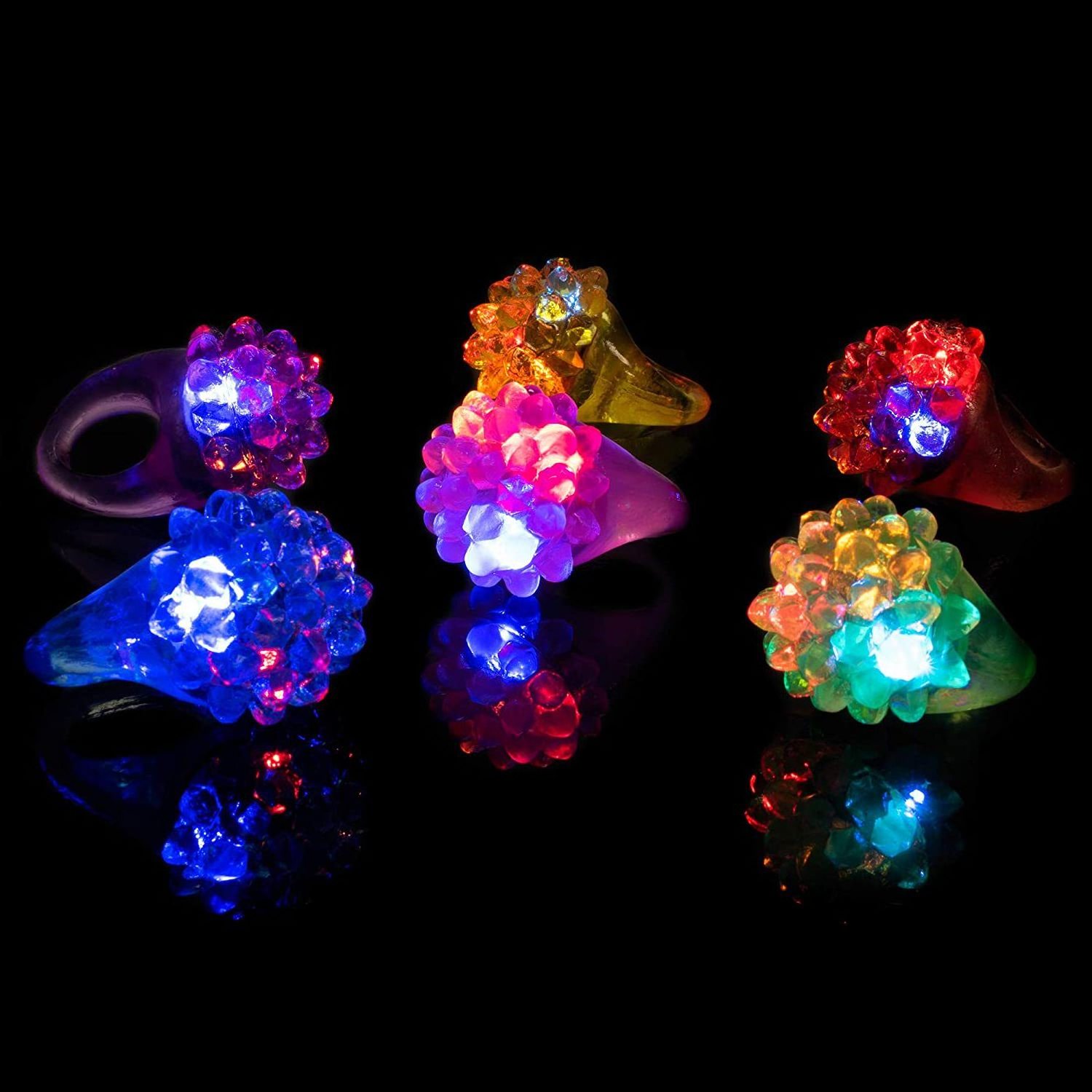 Wholesale Party LED Glowing Jelly Ring Flashing Finger Lights Kids Toy Gift