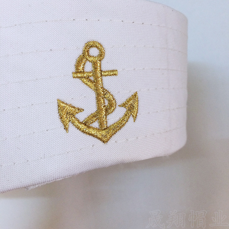 Factory wholesale Nautical Sailor Hat Custom Logo On Cap Halloween Party Solid Color Captain Dome 6 Panel Sailor Captain hats