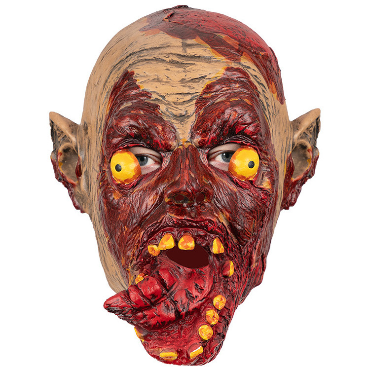 Halloween mask horror zombie latex head cover scary Prank mask bloodsucking bleeding props decoration