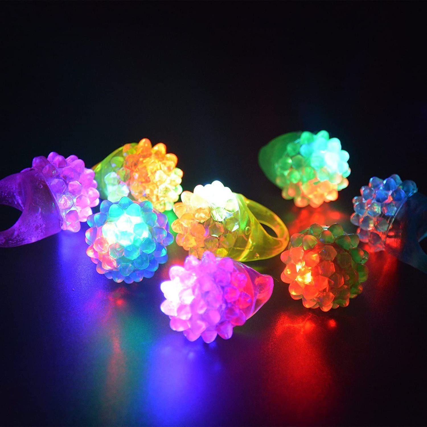 Wholesale Party LED Glowing Jelly Ring Flashing Finger Lights Kids Toy Gift