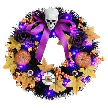 New Listing Halloween Easter Christmas Round Wreath Pumpkin Ghost Bat Accessory Tinsel wreath