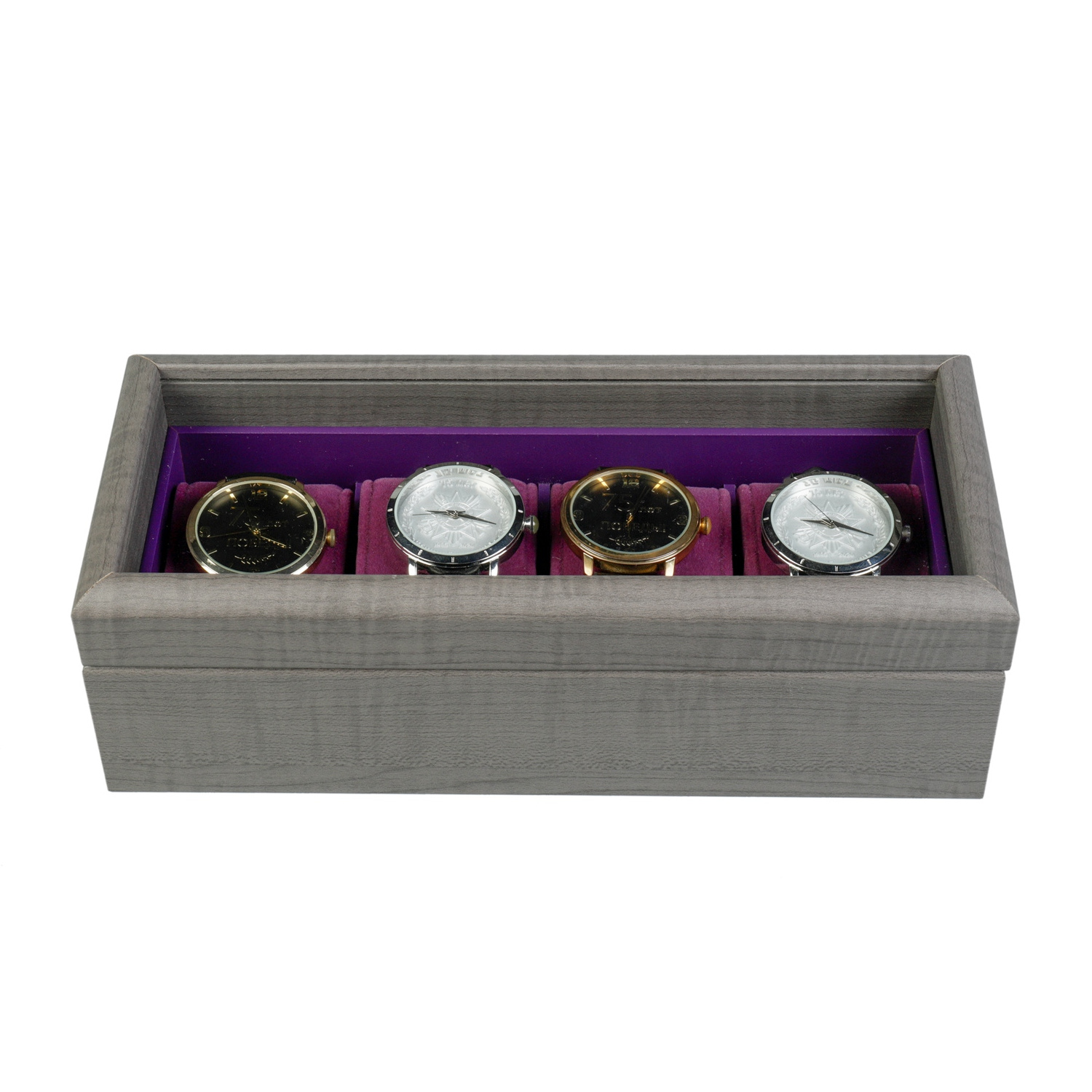 Factory Wholesale Reusable Wood Gift Packing Box for Women Watch Custom Luxury 4 Slots Watch Display Case