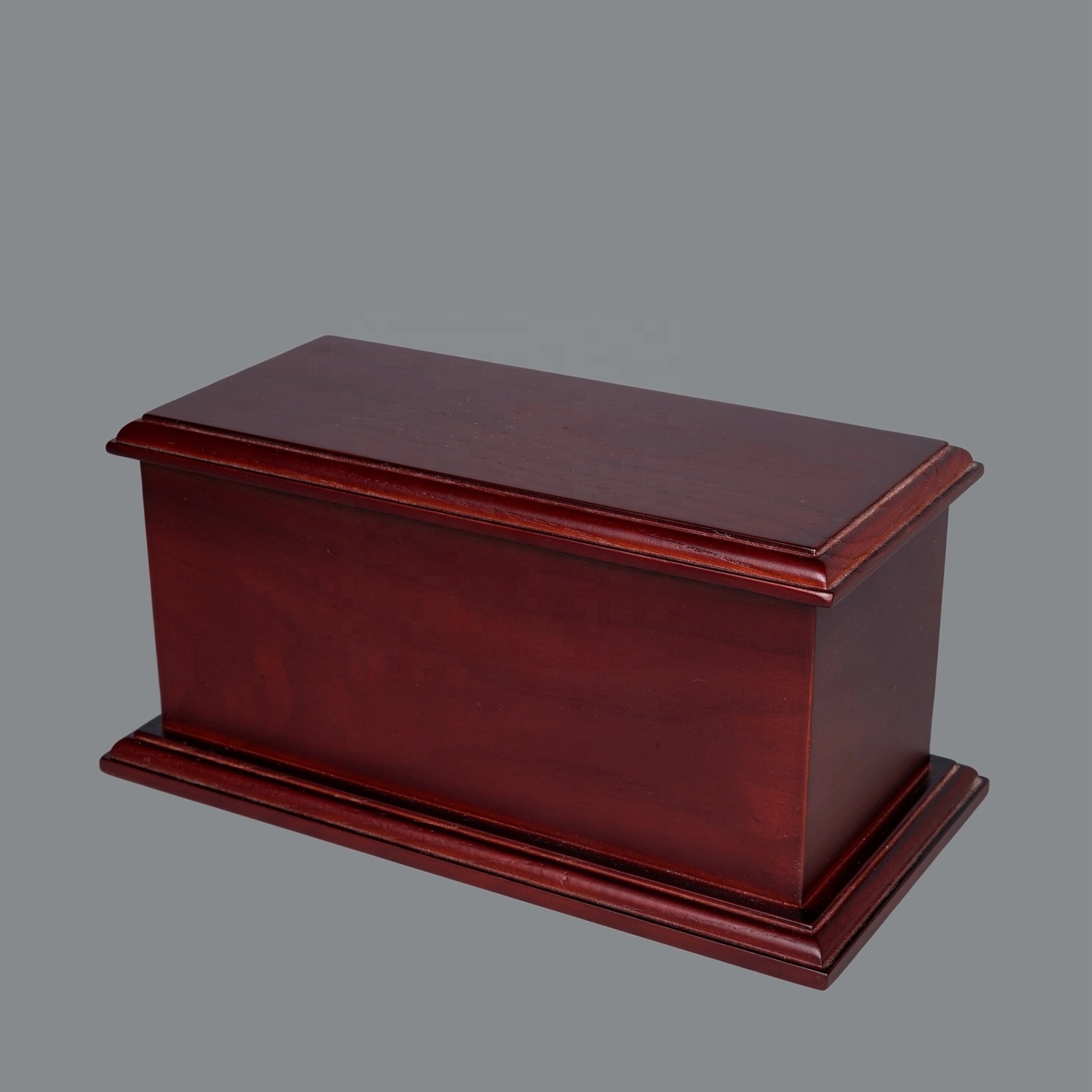 Stock High Quality Oak Solid Wood Funeral Urn Custom Pet Cremation Wooden Urns For Ashes