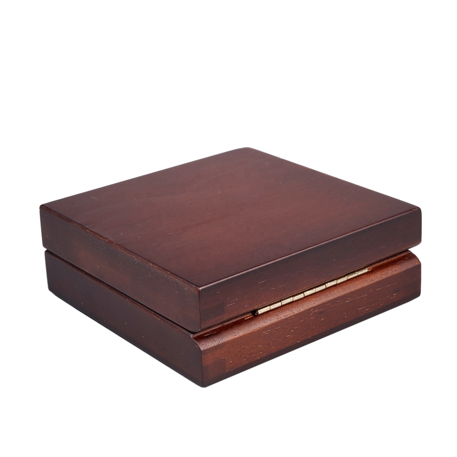 Luxury Single Coin Display Holder Custom Square Small Wood Coin Box