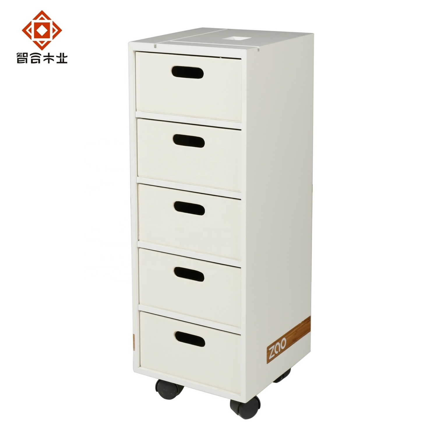 Customized modern minimalist MDF white wood five-drawer chest of drawers wooden shoe box other storage boxes & bins