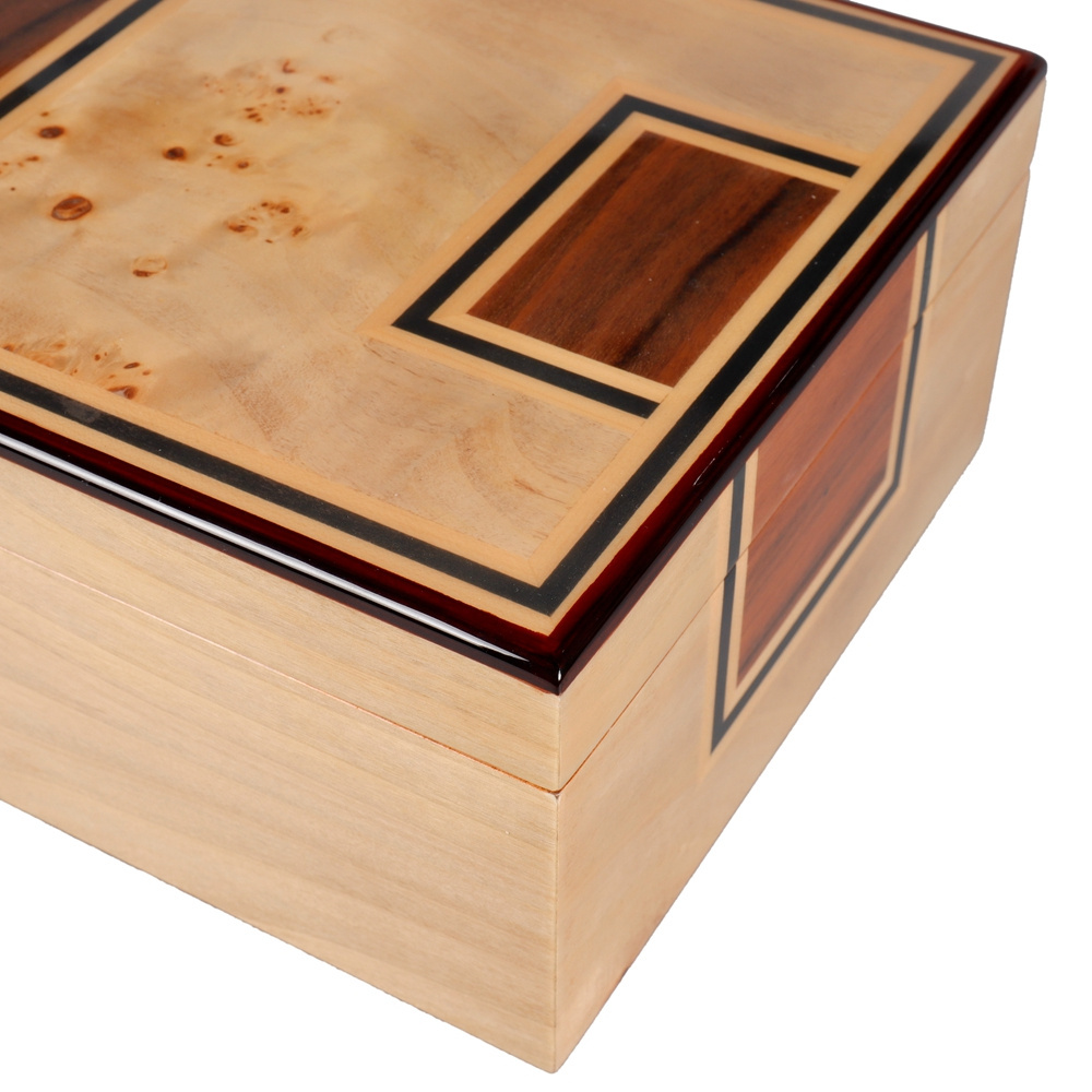 High-gloss Delicate Large Wooden Custom Cigar Box For 35 Cigars