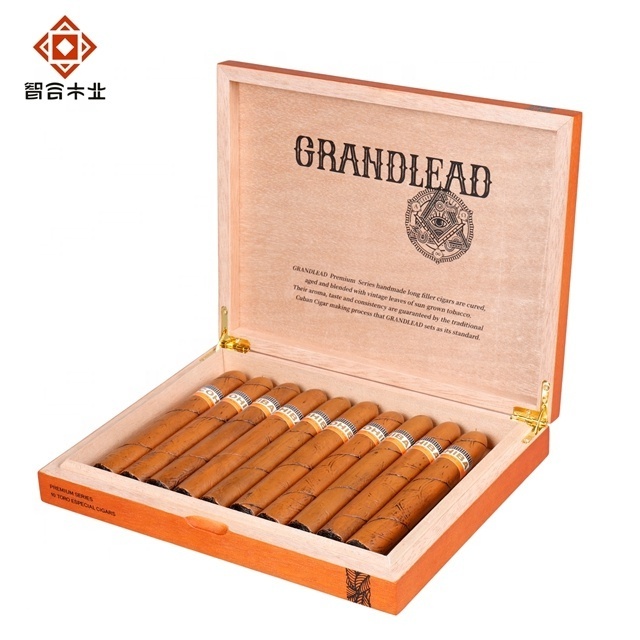 Storage Packaging Wooden OEM Factory Custom Design Solid  Natural Simple Mahogany  Wood Box Cigar Box