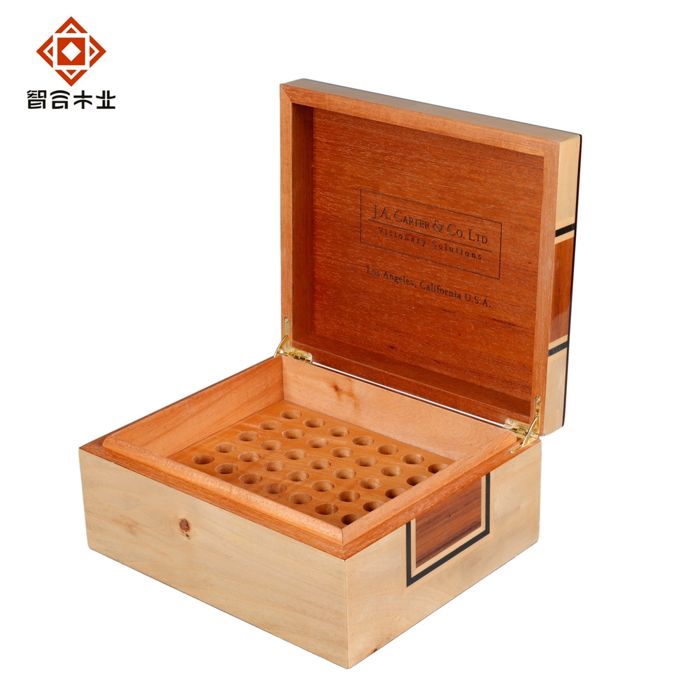 High-gloss Delicate Large Wooden Custom Cigar Box For 35 Cigars