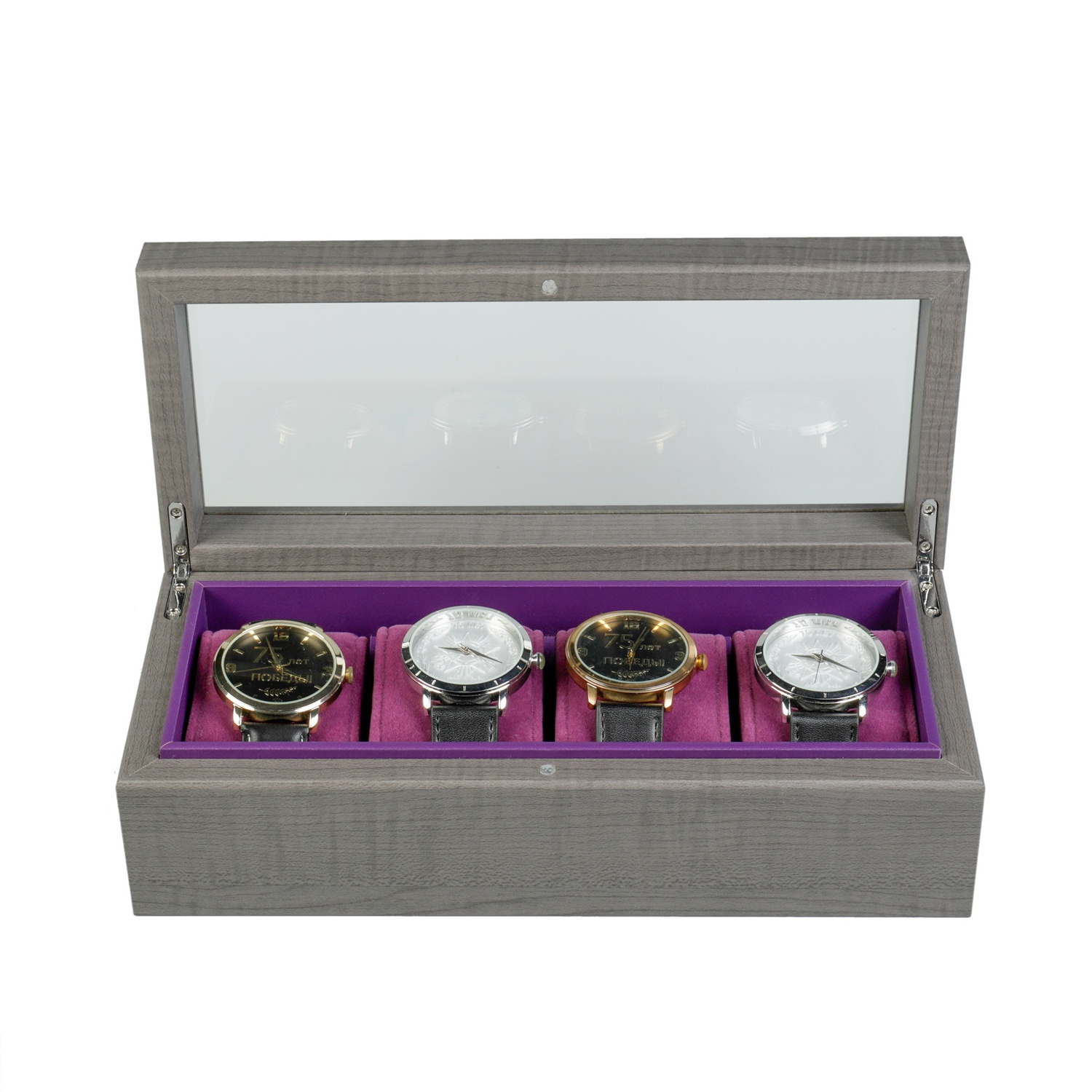 Factory Wholesale Reusable Wood Gift Packing Box for Women Watch Custom Luxury 4 Slots Watch Display Case