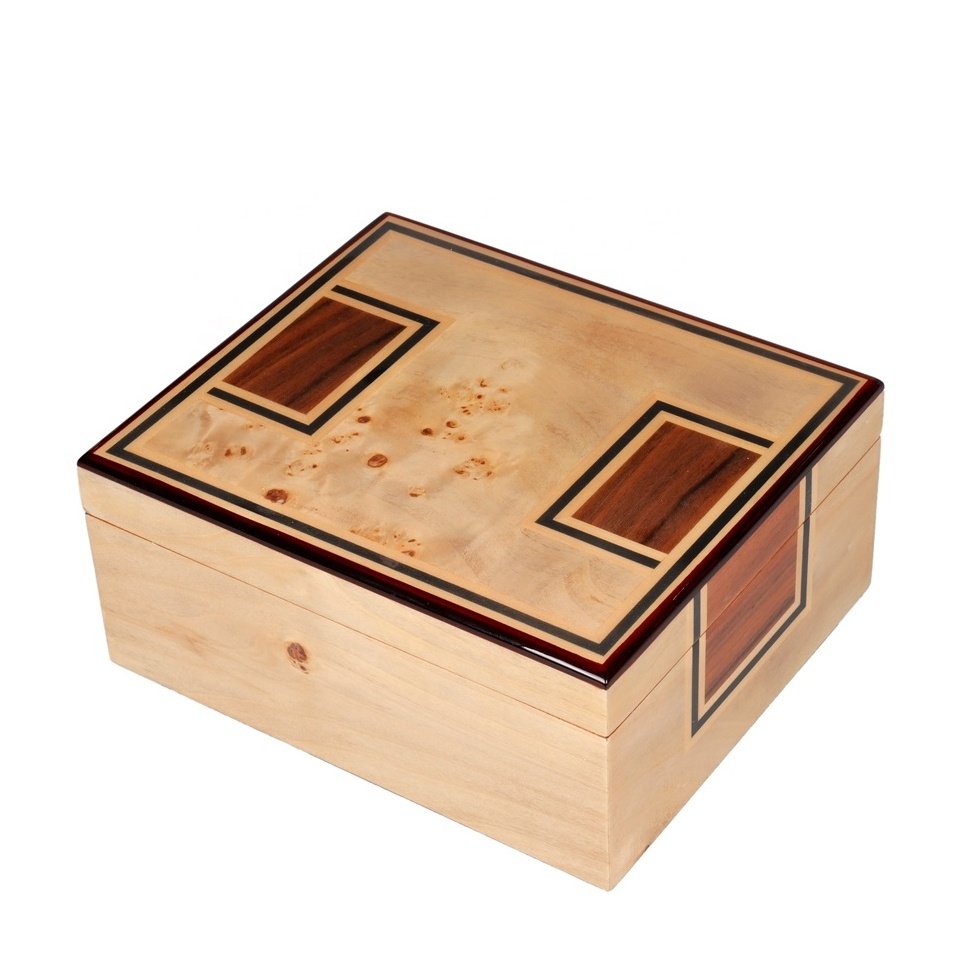 High-gloss Delicate Large Wooden Custom Cigar Box For 35 Cigars