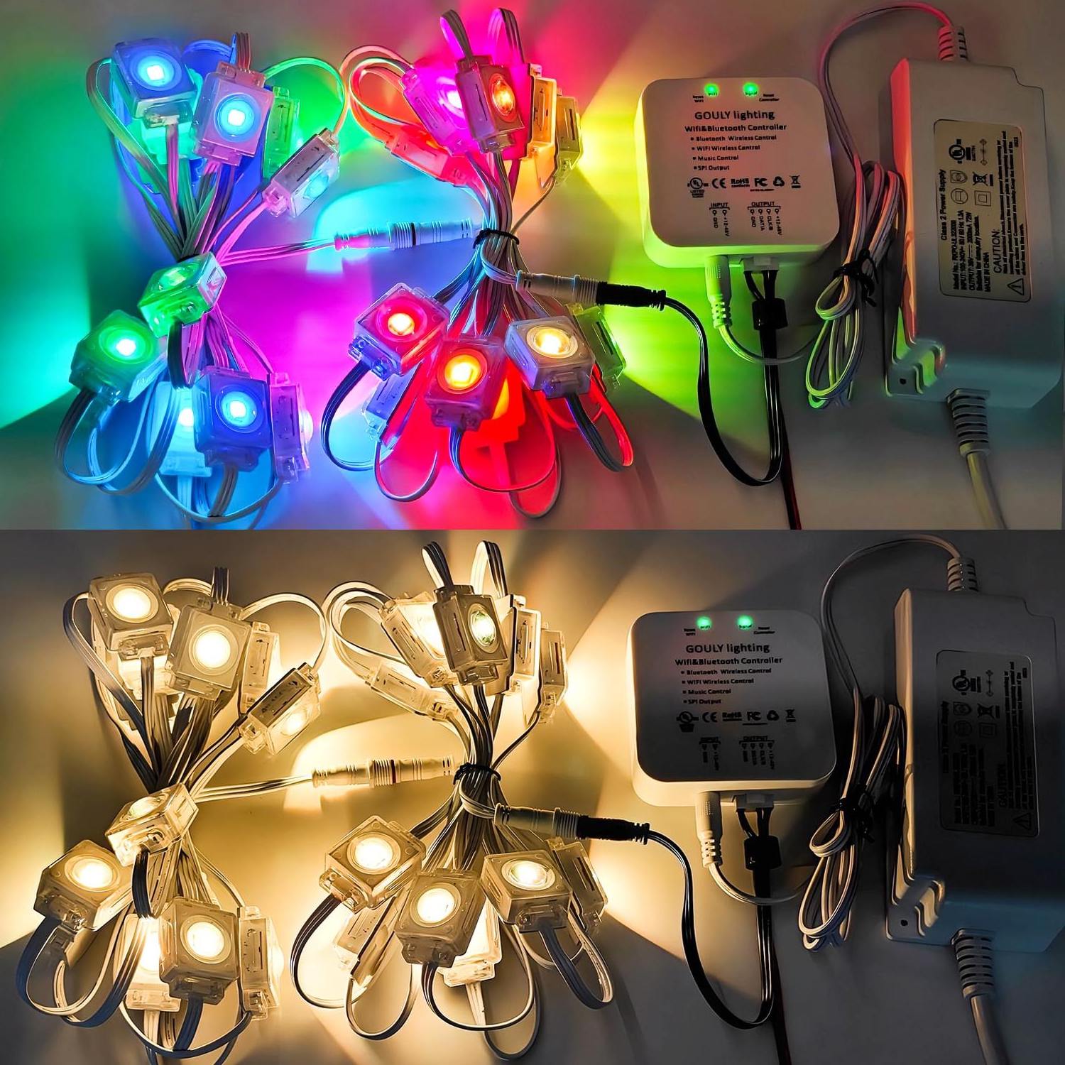 RGB IC WIFI waterproof color change permanent holiday string light aluminum house led point light