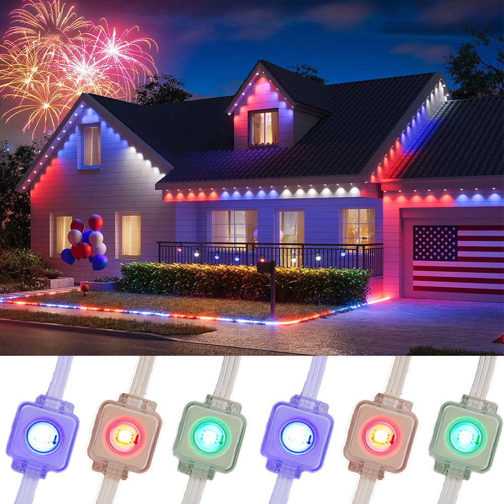 30*30mm Outdoor Aluminum Profile Permanent RGB gemstone Lighting Christmas LED Pixel Node with Program or Programmable Lighting