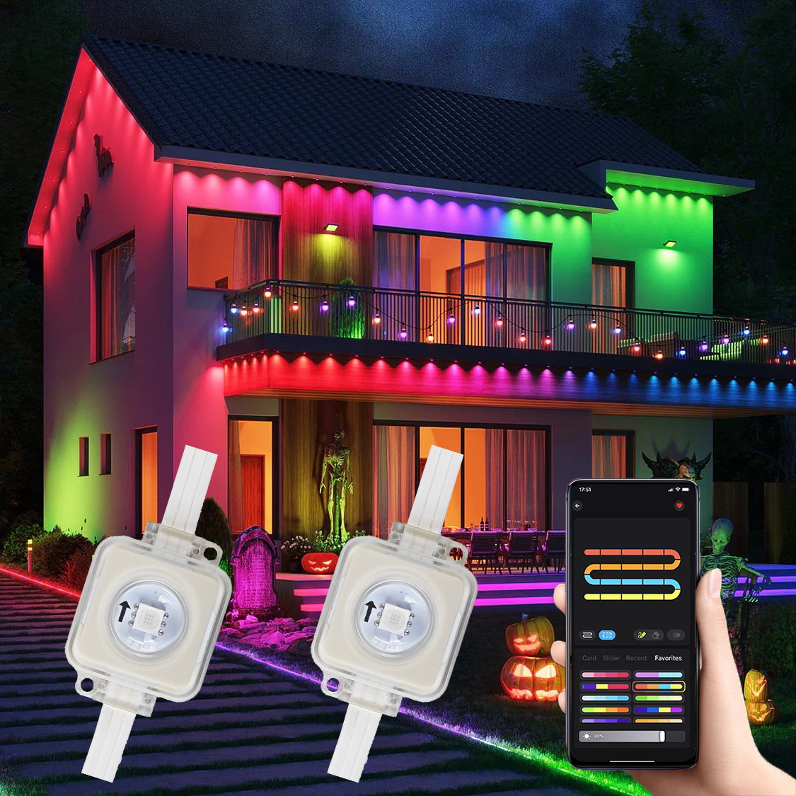 Waterproof Addressable Led pixel lamp string Phone Controlled Permanent Lights DC24/36V Point Lights zhihoo