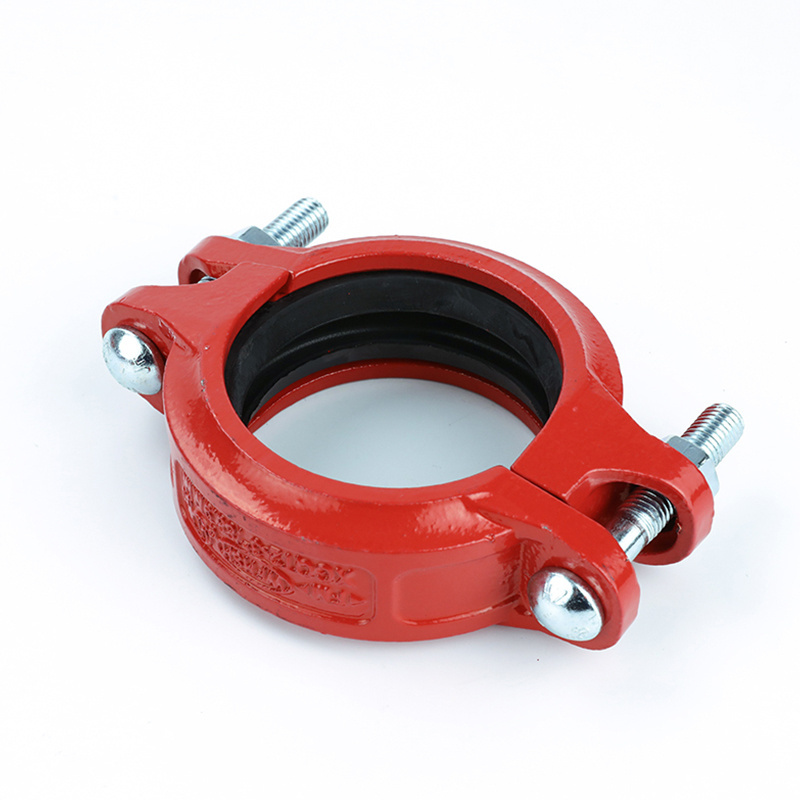 WFHSH 3 Inch Fire Pipe Fitting Accessories Clamp Ductile FM UL Grooved Angle Pad Iron Coupling