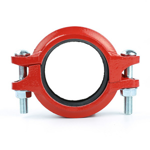 WFHSH 3 Inch Fire Pipe Fitting Accessories Clamp Ductile FM UL Grooved Angle Pad Iron Coupling