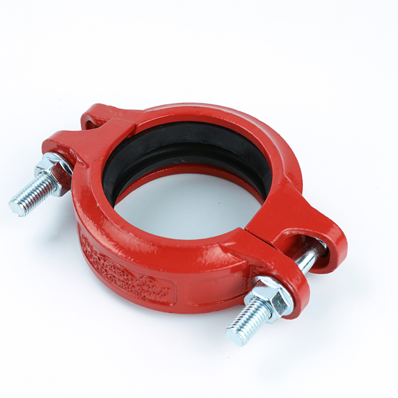 WFHSH 3 Inch Fire Pipe Fitting Accessories Clamp Ductile FM UL Grooved Angle Pad Iron Coupling