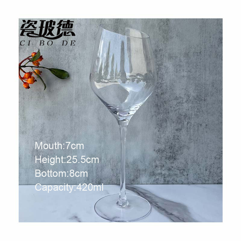 Customized OEM gold wine goblet glass lead-free crystal vertical luxury champagne glass flute gold rim wine glasses