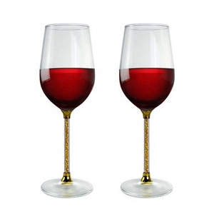 280ml Custom Logo Gold Diamond Goblet Wine Glasses Red Wine Goblet Goblet Wine Glasses