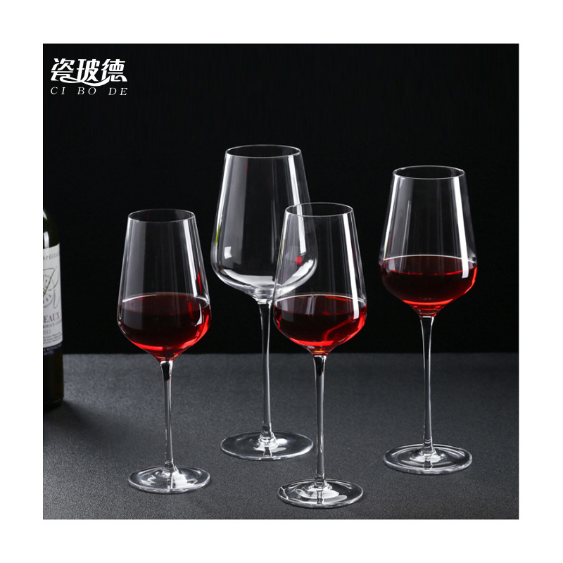 Customized logo Wine goblets Drinking Glasses Cup Long Stem Clear White Red Wine Glass set crystal goblet wine glass