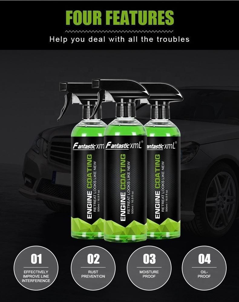 500ML Capacity Engine Coating Agent Engine Compartment Cleaner Remove Heavy Oil Clean Car Cleaning Car Polish Ceramic Coating