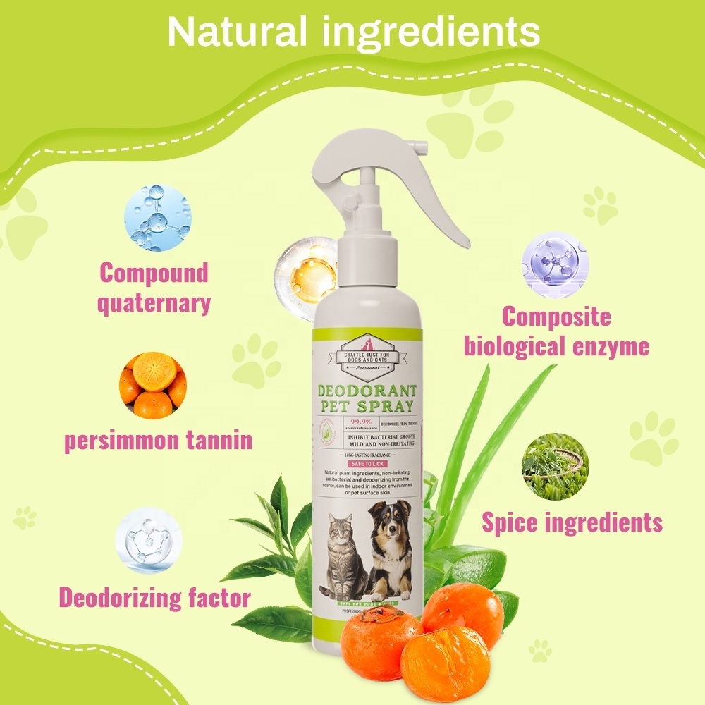 OBM/OEM/ODM Free design Custom LOGO Pet Odor Eliminator For Dog And Cat Urine dog perfume spray dog deodorant spray