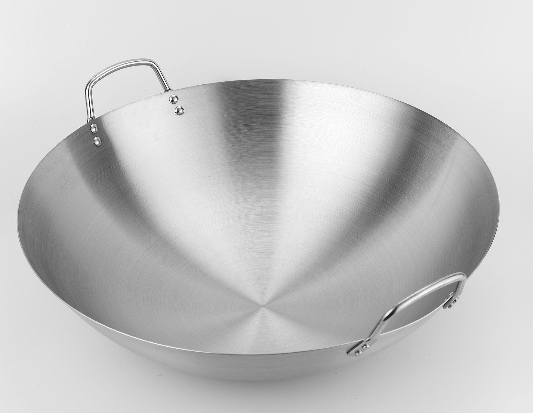 30 inch Commercial Restaurant  stainless steel  matt finished chinese Wok Pan With double Handle