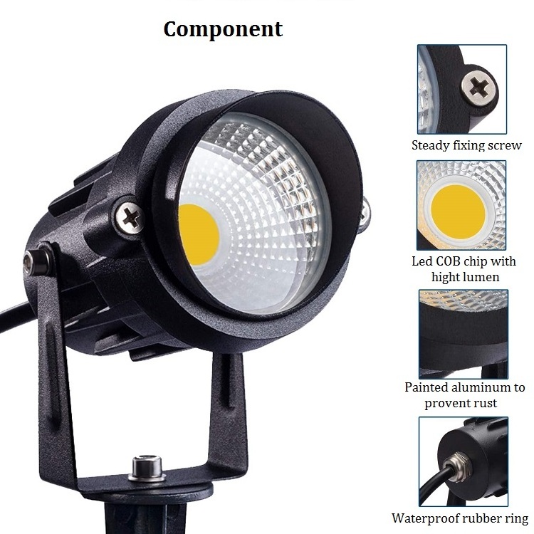 Outdoor Tree Led Spot Light Waterproof 12V 3W 5W 7W 10W Cob Spotlight Garden Lawn Landscape Decorative Led Spike Light